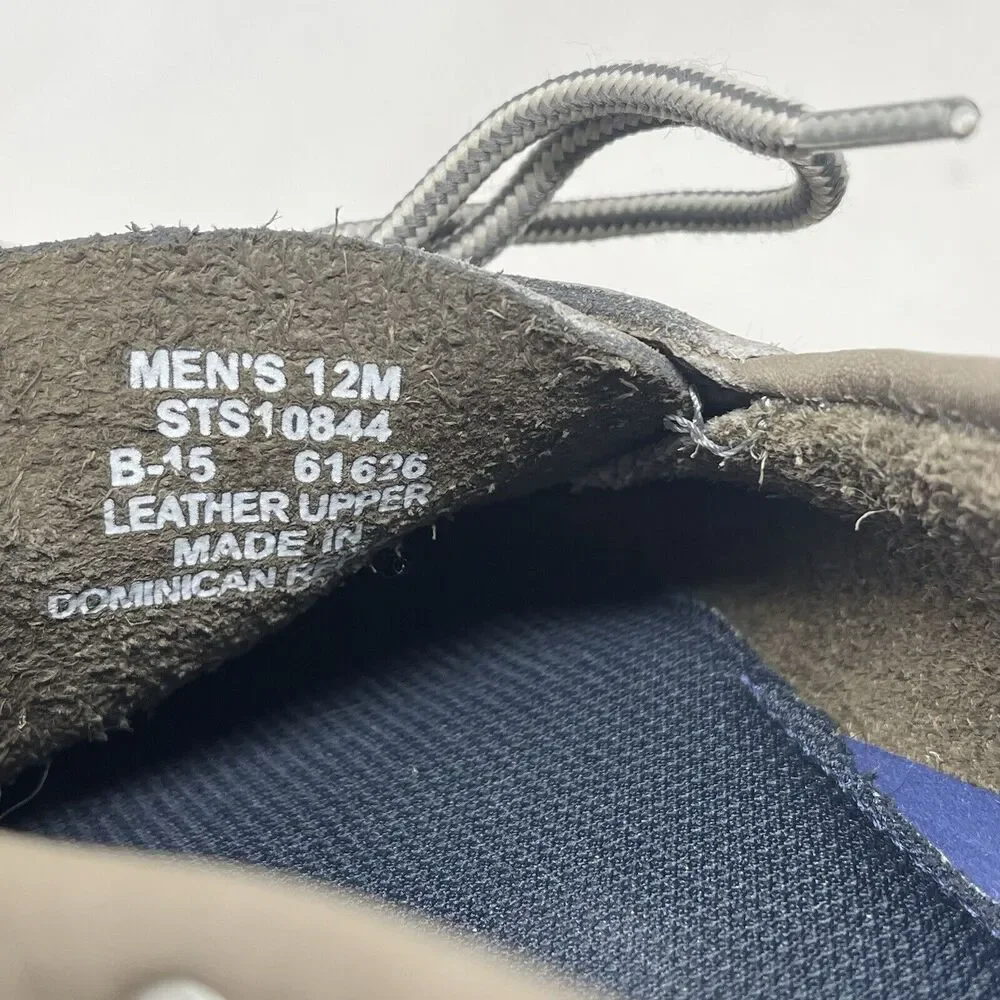 Sperry Top Sider Leeward Boat Shoes Mens 12 M Gray Leather 2 Eye Moccasins